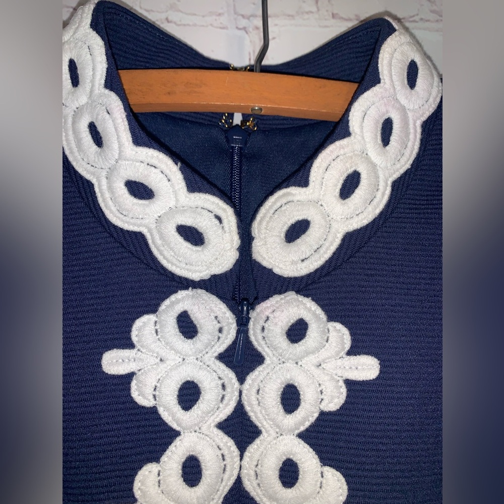 NEW Lilly Pulitzer Callista Navy Dress White Trim Size M - Picture 10 of 10